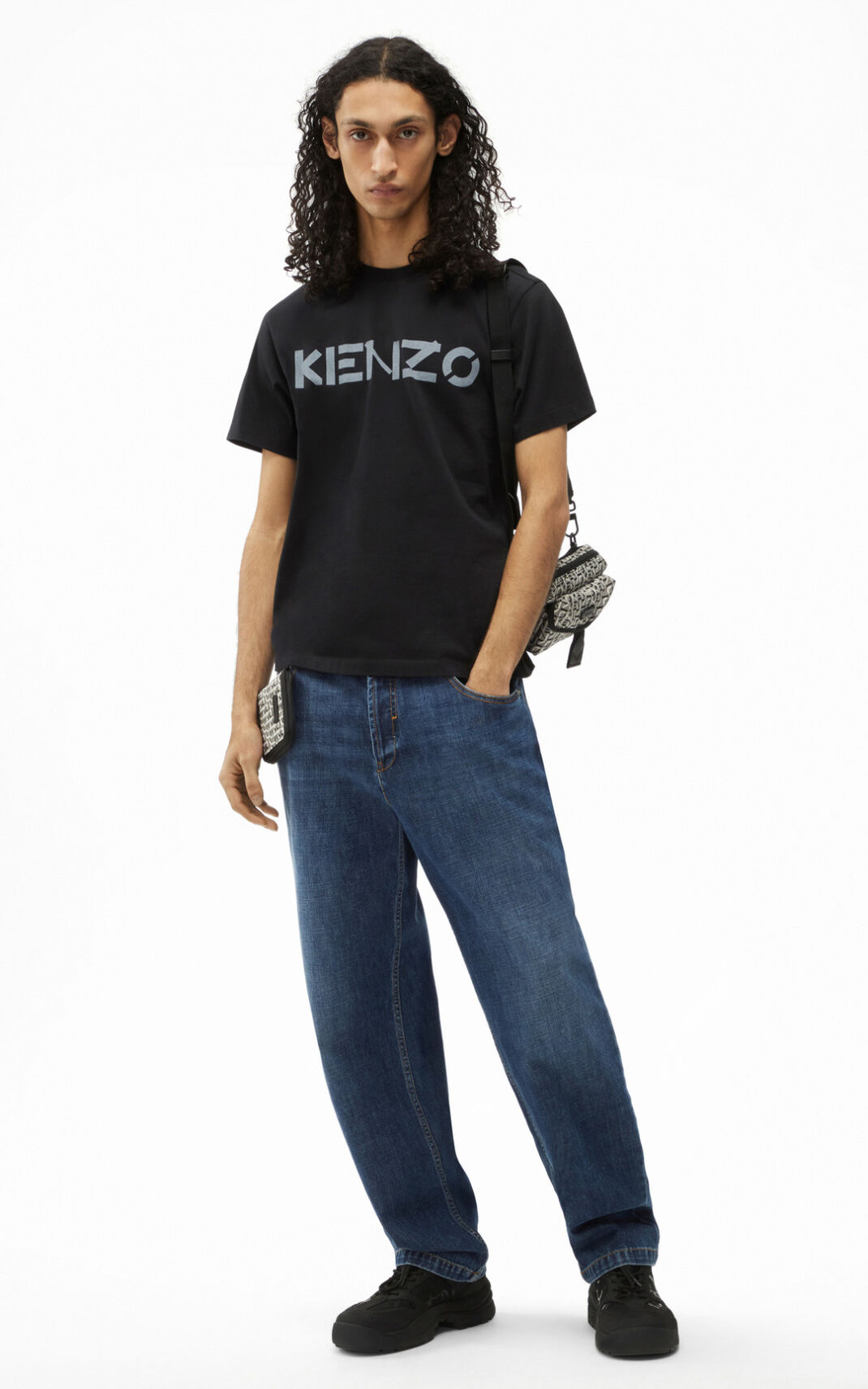 Kenzo Logo μπλουζακια ανδρικα μαυρα | GR584761